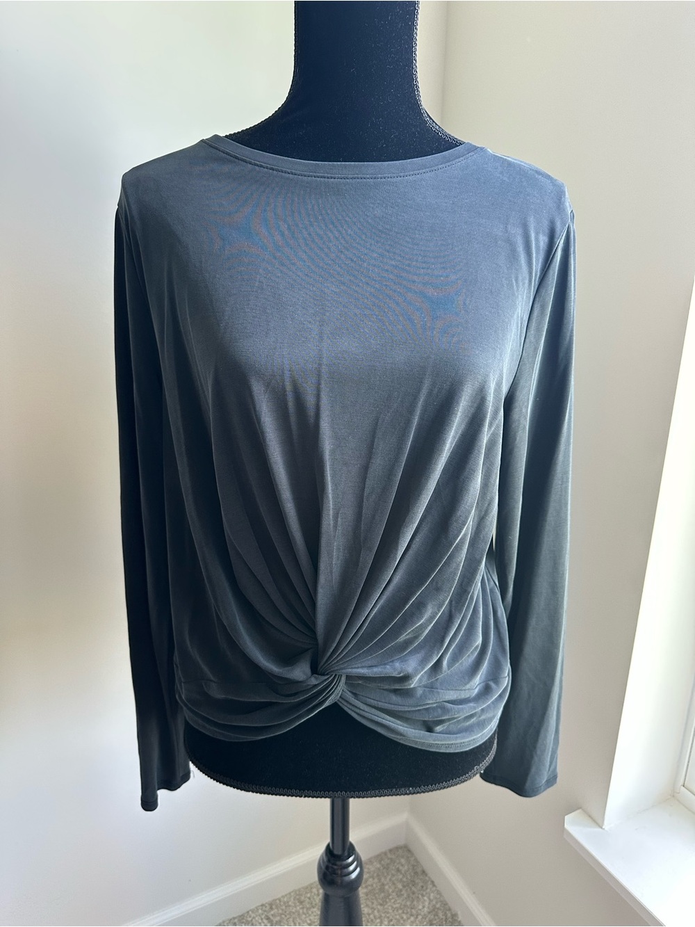 Women’s JoyLab Charcoal Front Knot Long Sleeve Top